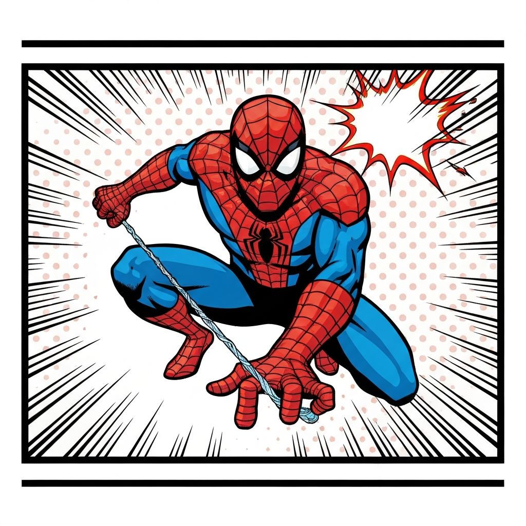 Homem-Aranha em arte de quadrinho